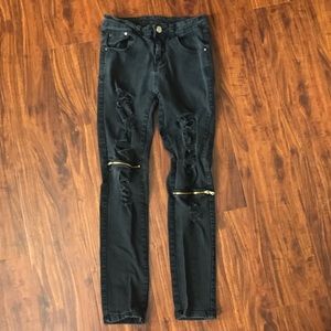 Black Distressed Jeans Size 29